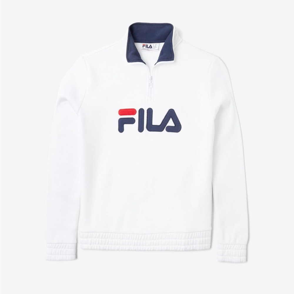 Self-cropped Fila Quater Zip Sweatshirt